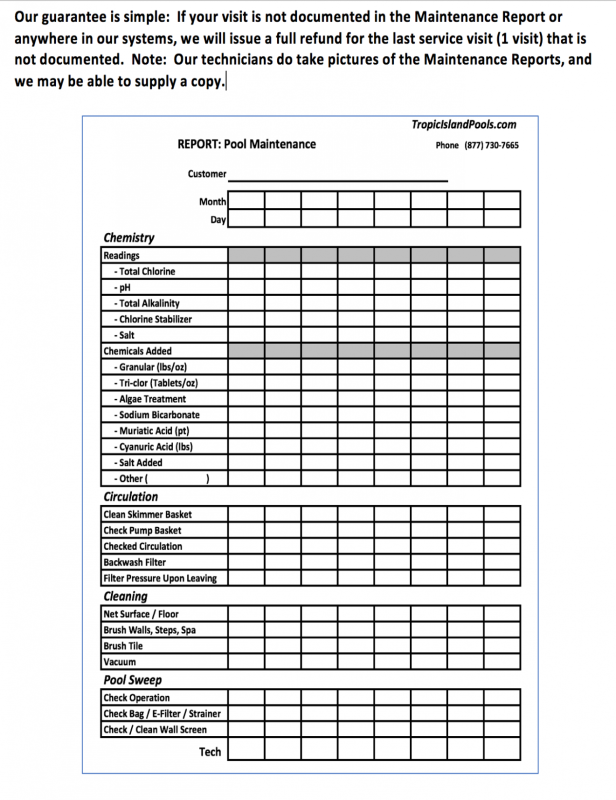 7 Star Tarrytown Pool Service Guarantee